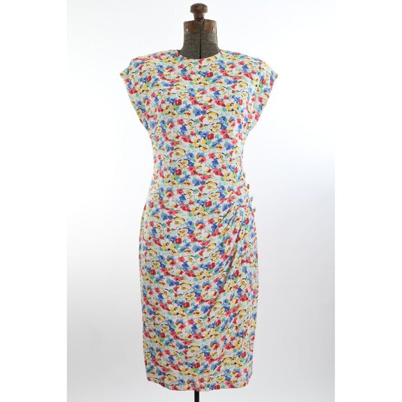 Vintage 1980s Does 40s Medium Floral Sleeveless Dress | by April Rain - Picture 2 of 10